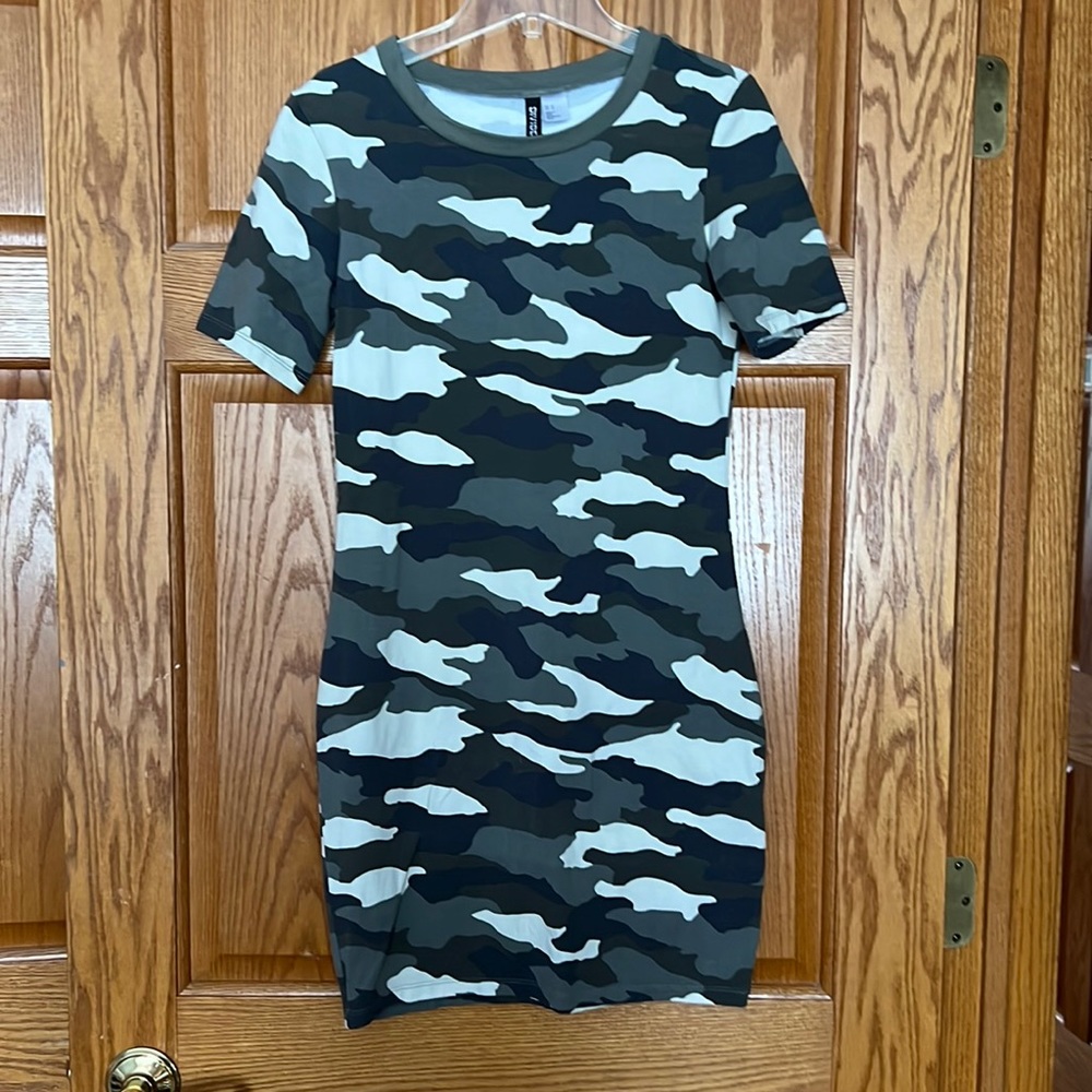Camo fitted mini dress